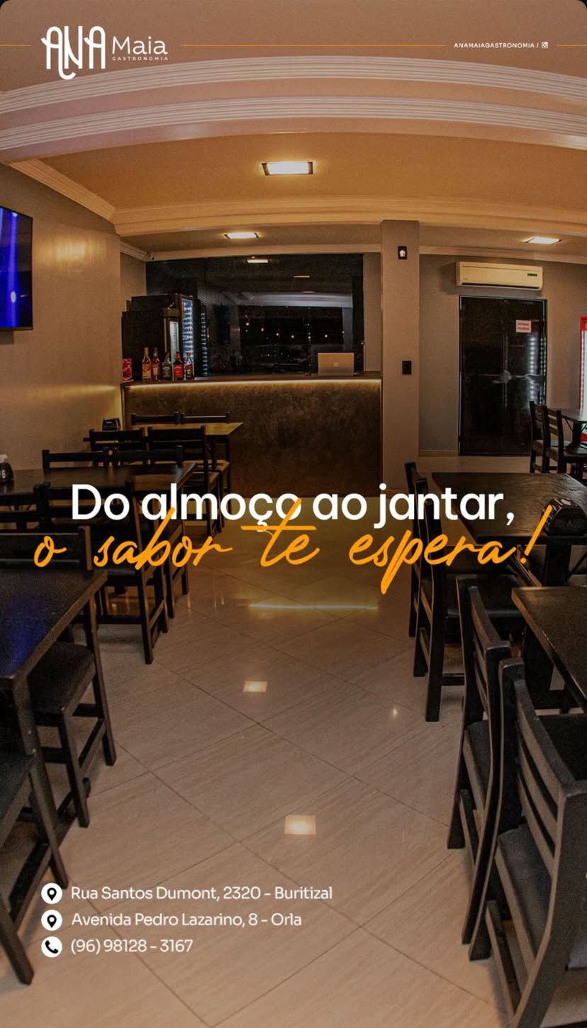 Ambiente do restaurante Ana Maia na orla de Macapá